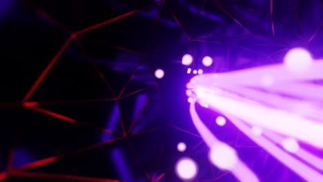 magic particles fly through the tunnel. infinitely looped animation