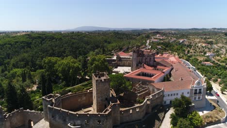 convent of christ and castle of tomar portugal aerial view