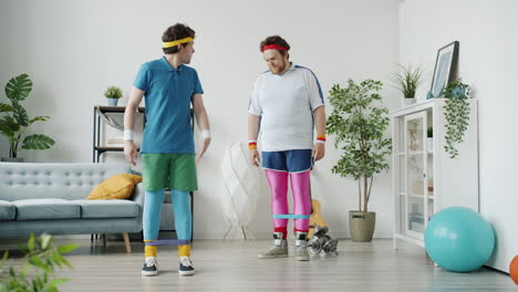 funny 80s-themed home workout routine