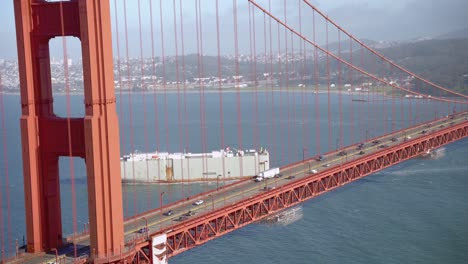 beautiful closeup view of the golden gate bridge and cityscape in san francisco, california