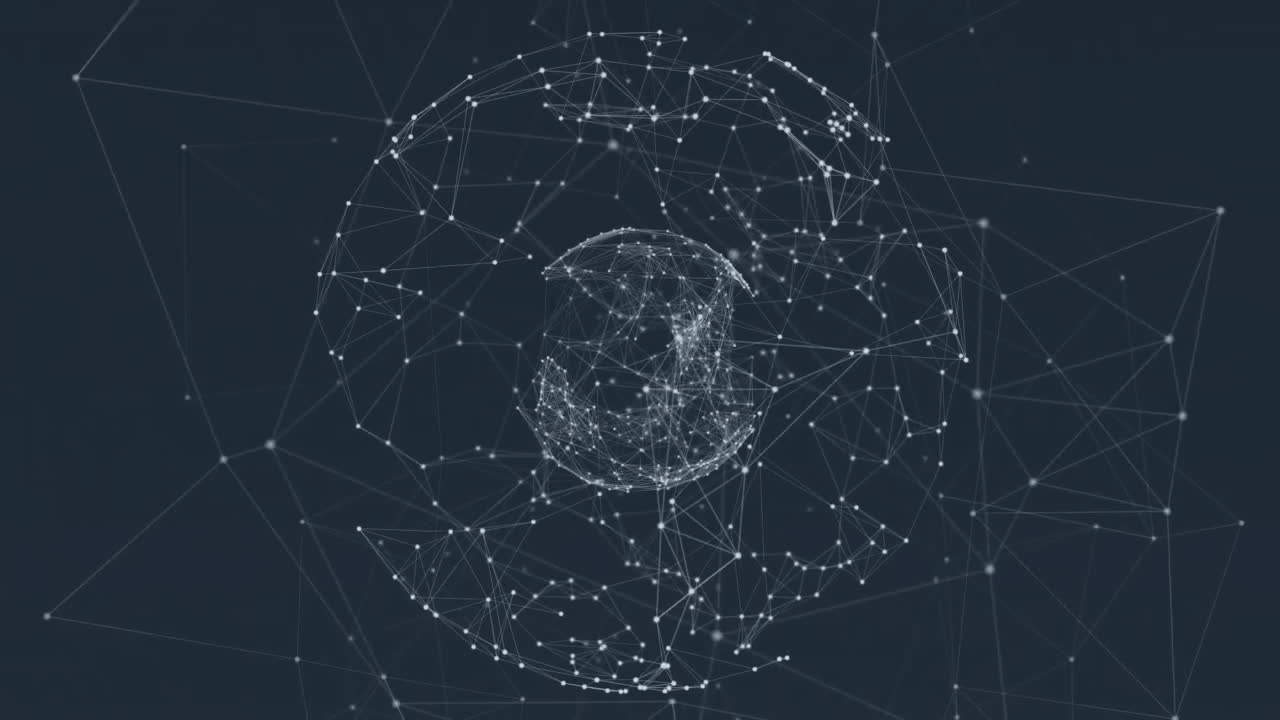 animación del globo de conexiones en fondo negro