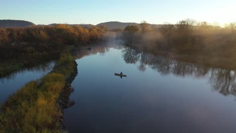 autumn river kayaking