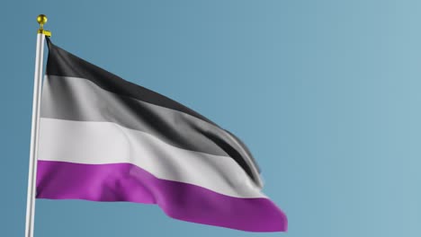 renderizado en 3d de la bandera del orgullo fluido de género contra el fondo blanco del espacio de copia