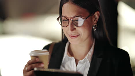Night,-business-and-woman-with-glasses