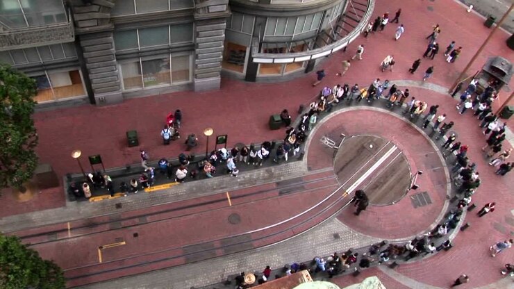 Timelapse over a cable car station in San Francisco