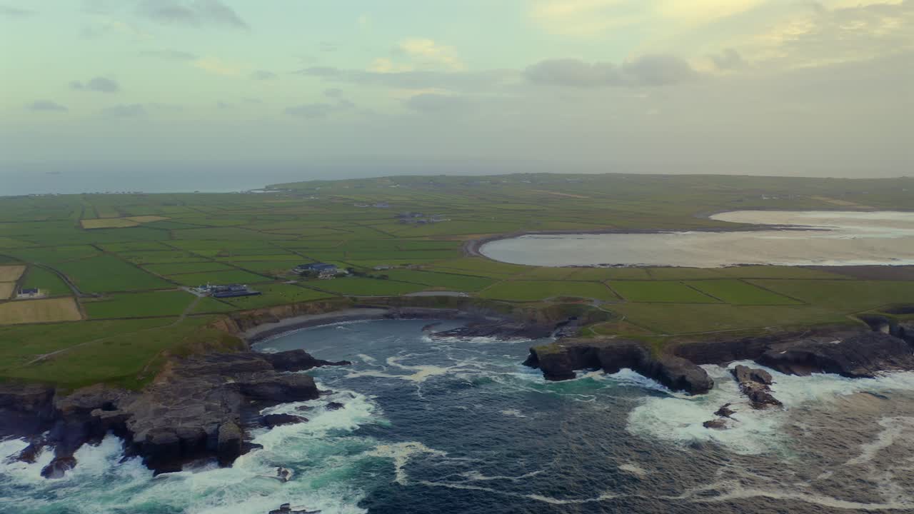 Aerial View of Dramatic Irish Coastline