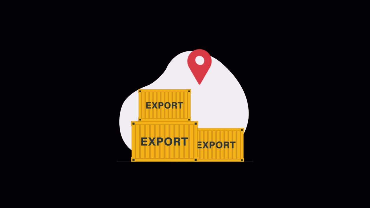 Animated Export Shipping Containers with Location Pin