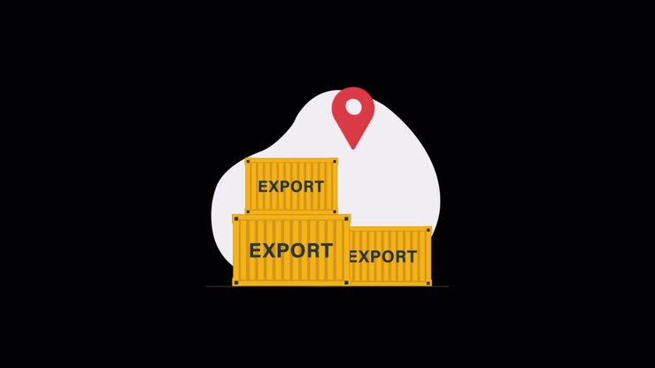 Animated Export Shipping Containers with Location Pin