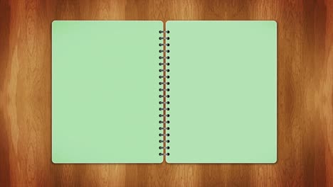 pantalla de páginas vacías libro, abrir verde cerrar, bucle, 4k