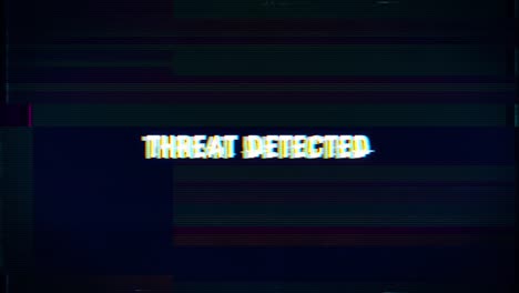 threat detected computer system security alert message with glitch text and background