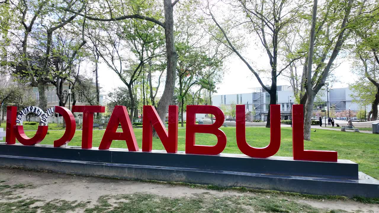 Istanbul Sign in a Park