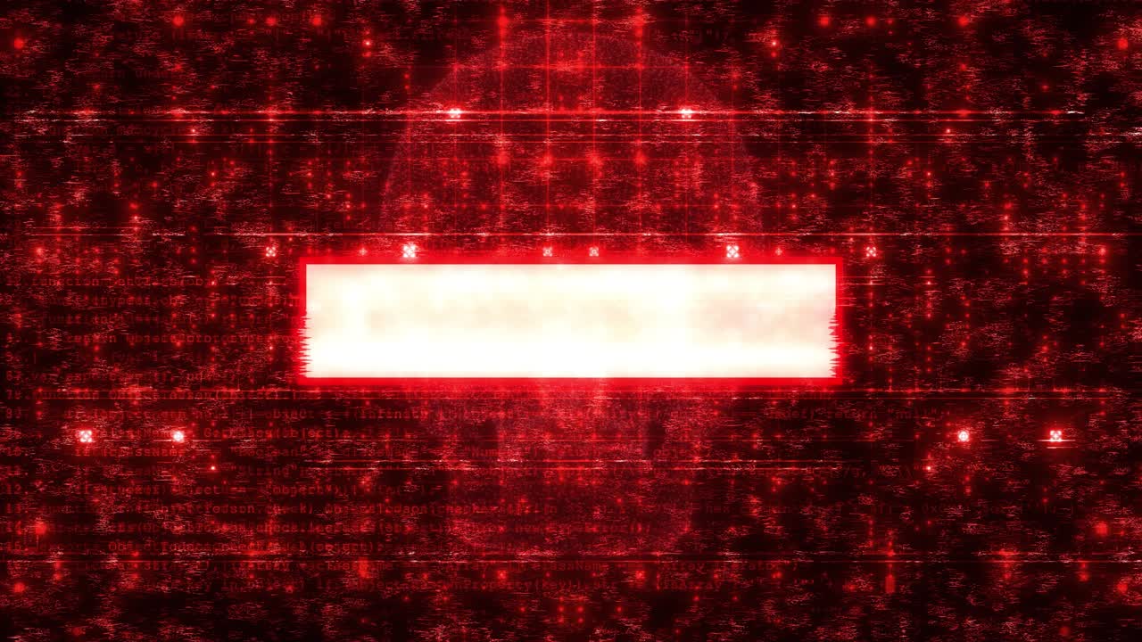 Computer Error 404 Alert on Red Hacking Background with Animated Binary Matrix
