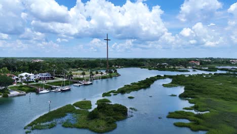 Drone-shot-of-The-Great-Cross-in-St