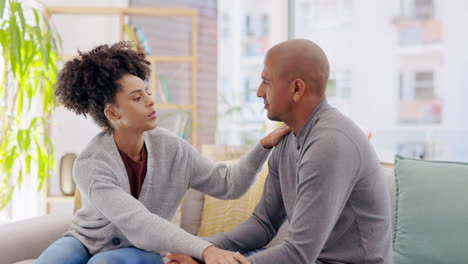 Talk,-couple-and-woman-with-support-at-home