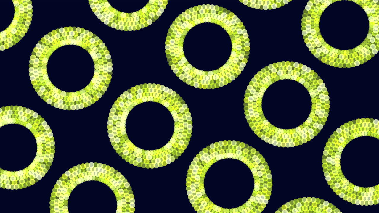 Circular blue circle pattern on black background