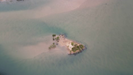 Paradiesische-Insel-Inmitten-Von-Sandigem-Flusswasser