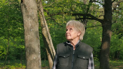 senior woman in a forest