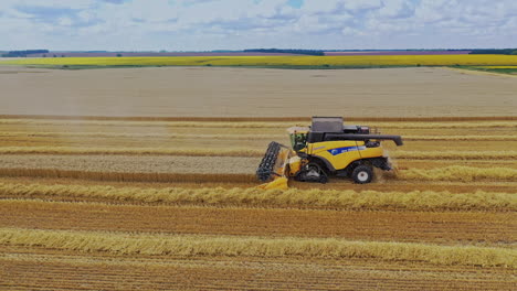combine machine harvesting crop. combine harvester working during harvest time on the farmer fields