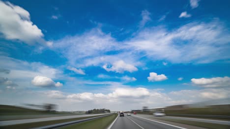 a drive on the danish highway on a beautiful summer day