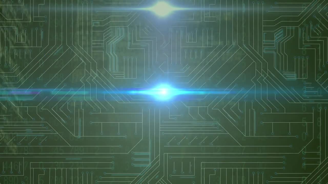 animación del procesamiento de datos a través de una red de conexiones