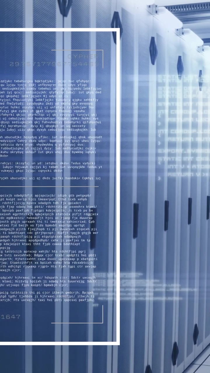 Computer-generated data being processed and flowing through a digital network