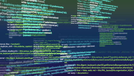 Animation of data processing on blue background