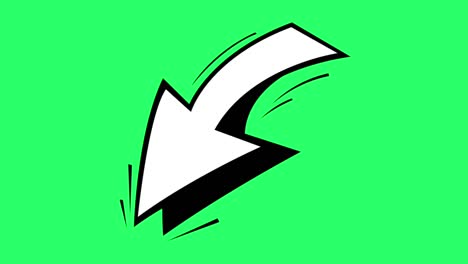 animation white arrow symbol on green background.