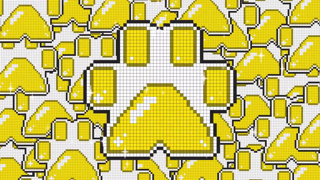 Pixelkunst mønster med guldfigur