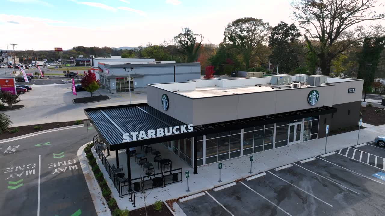 Aerial View of New Starbucks Construction