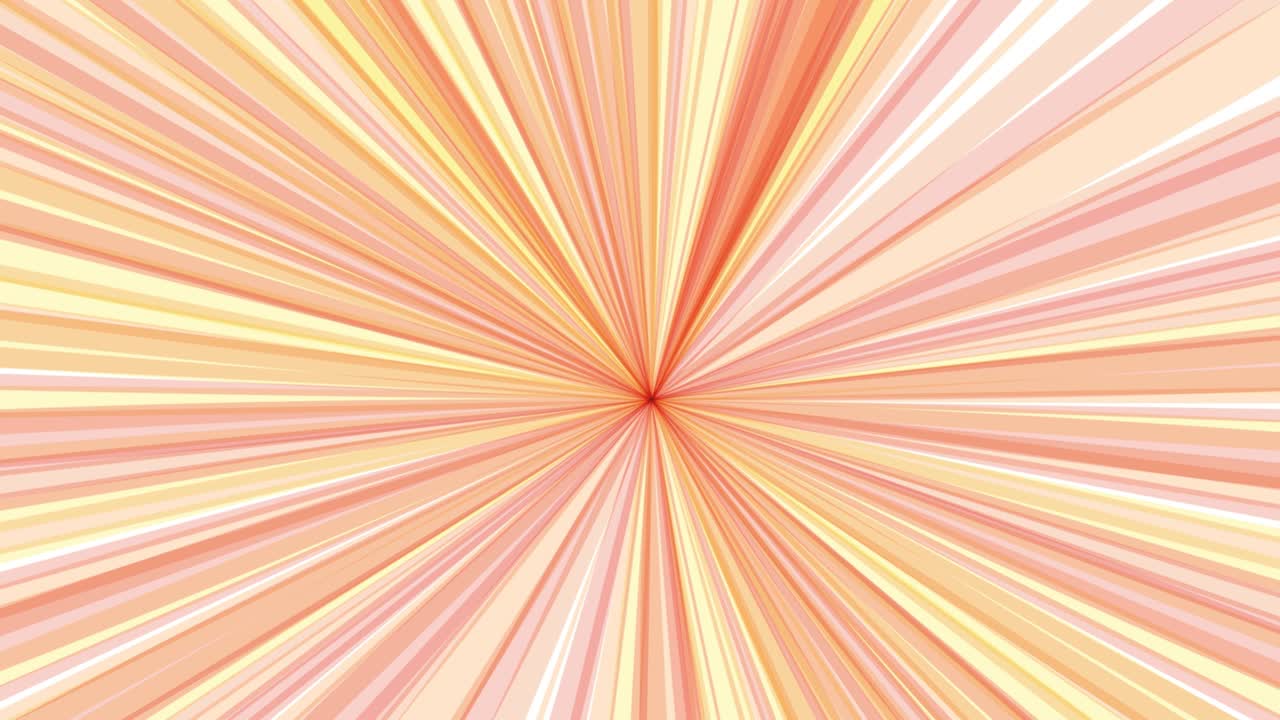 Abstract design of sunburst useful in motion banner design. Animated orange illustration. Radial pattern.