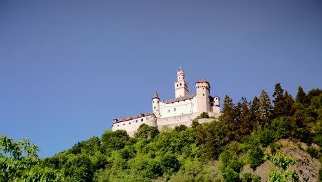 clear view at a castle on a hill