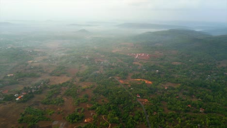 Pueblo-De-La-Mañana-Hermoso-Disparo-De-Drone