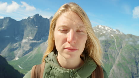 woman on a mountaintop