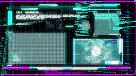 animación del procesamiento de datos en la interfaz