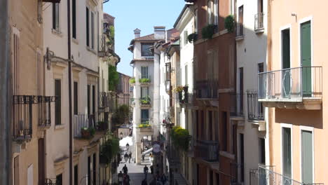 view into the beautiful streets of vicenza, veneto, italy