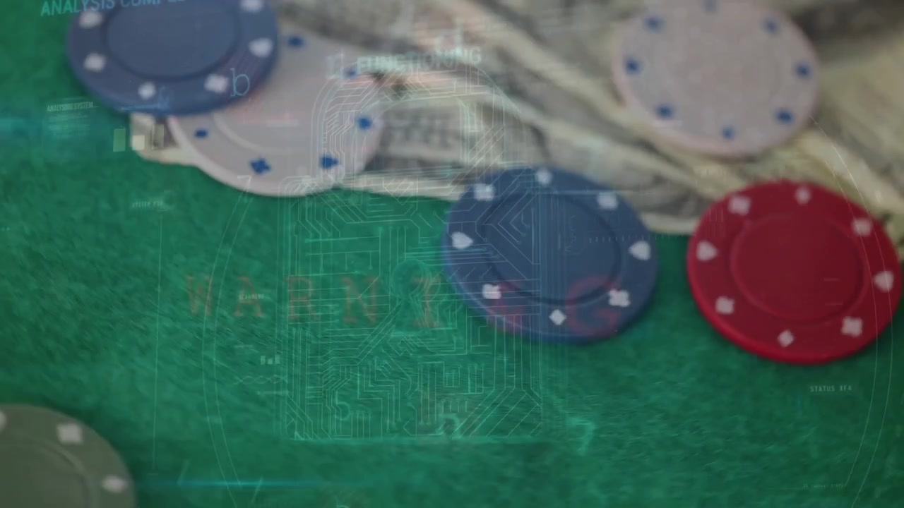 Animazione dell'elaborazione dati su banconote