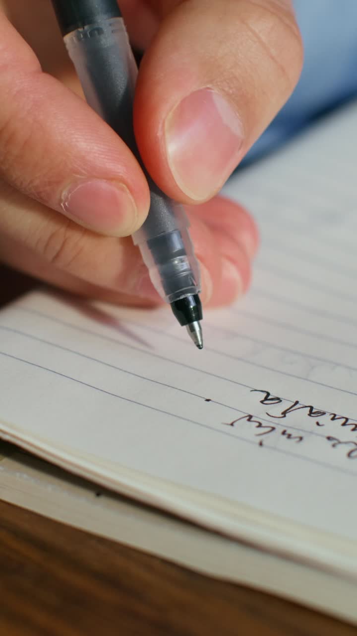 persona que escribe en un cuaderno