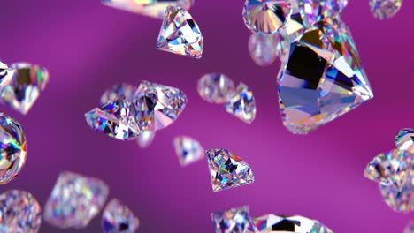 falling luxury diamonds loop-able background in slow motion 4k