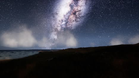 la galaxia de la vía láctea sobre una isla tropical