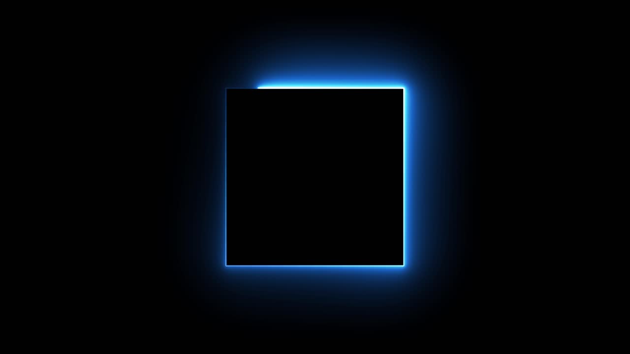 Abstract Glowing Neon Blue Square