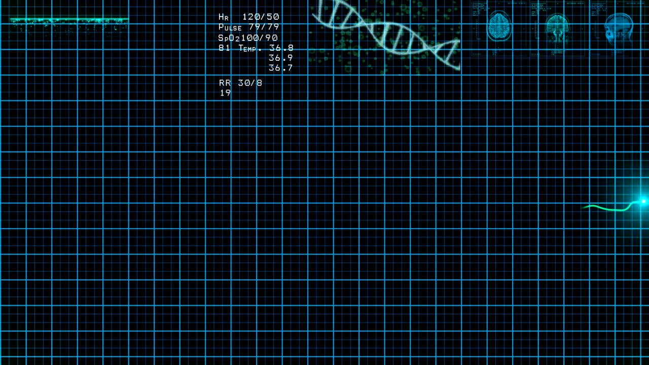 el monitor de ecg azul muestra un ritmo cardíaco saludable.