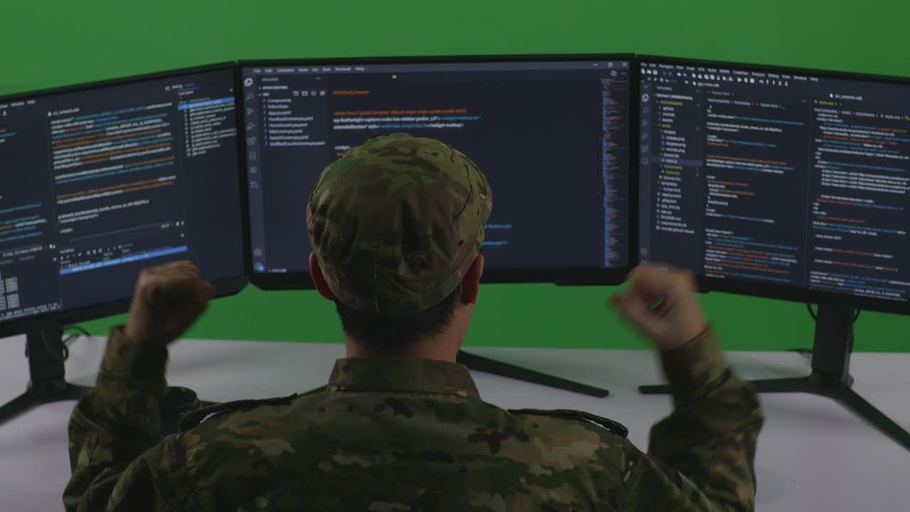 Military Programmer Celebrating Success