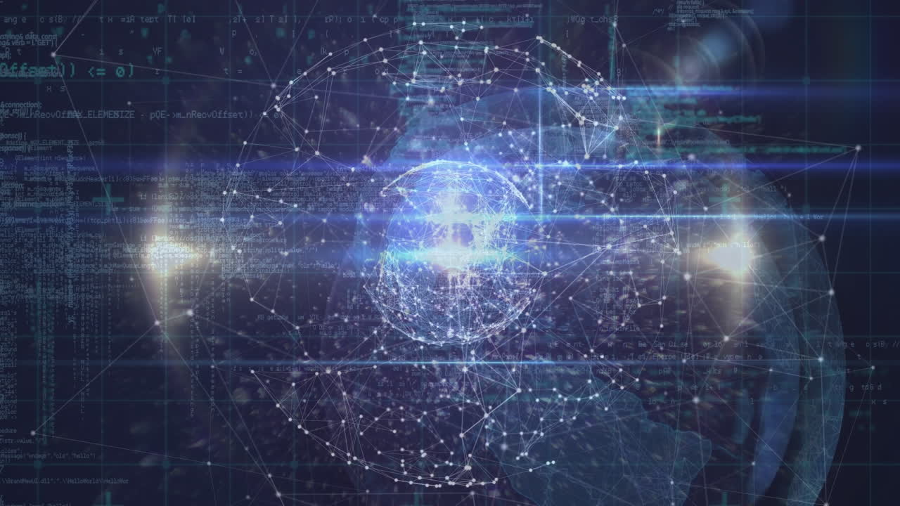 animación del globo y la red de conexiones