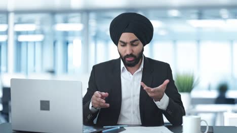 angry sikh indian businessman shouting on employees