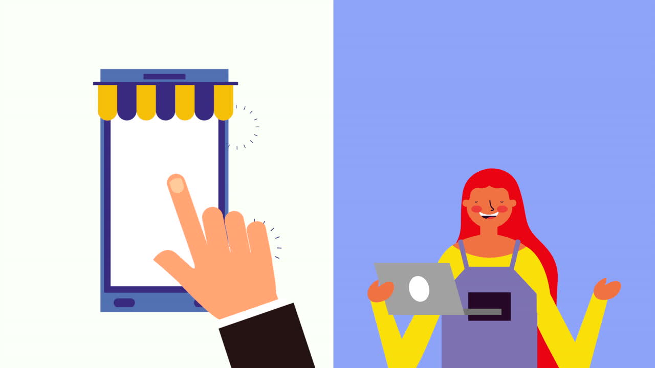 스마트폰과 노트북을 가진 젊은 사업가