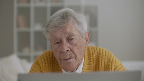 Old-woman-talk-with-her-granddaughter-on-video-call-using-a-laptop.Video-conference-with-a-doctor