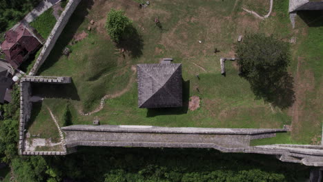 wooden roof of a building in fortress jajce in bosnia and herzegovina