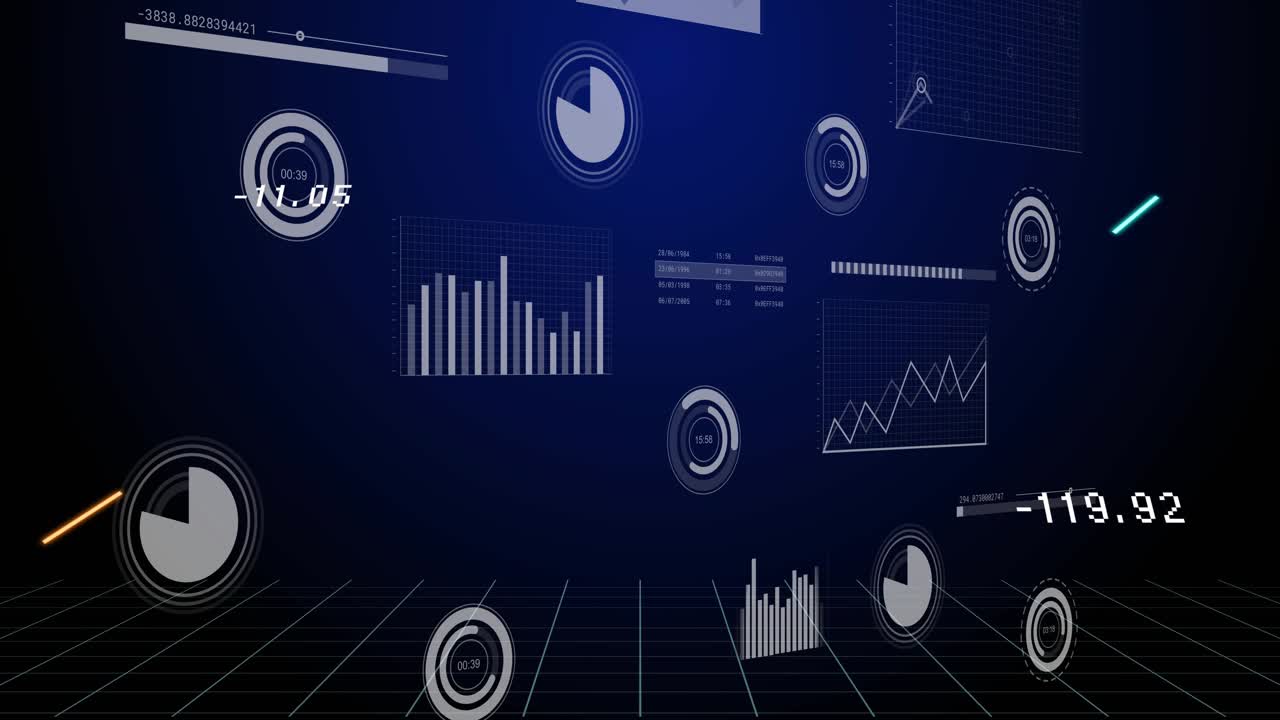 Data update sending cyan and orange trend lines tracing and crossing while visualizing metrics