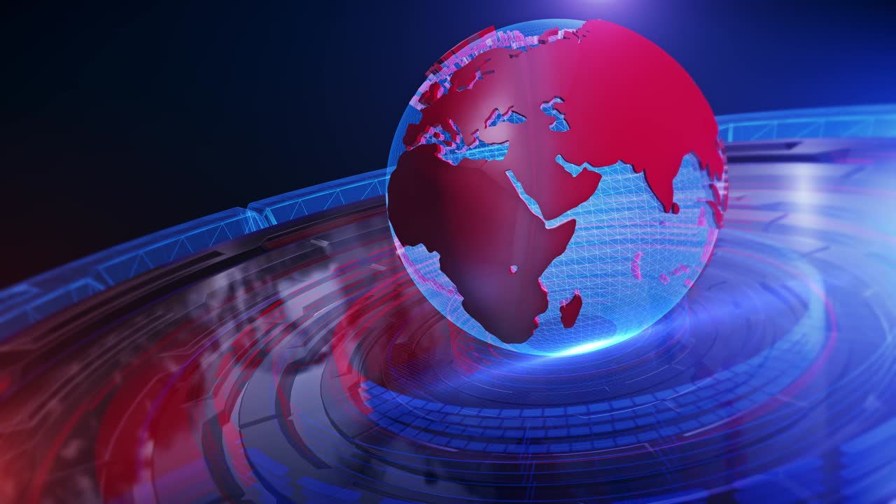 el bucle de fondo de las noticias mundiales en 3d