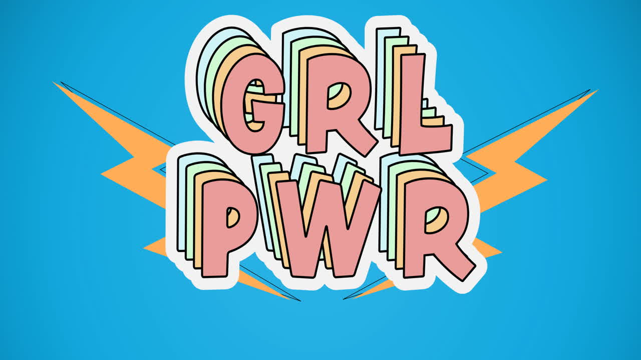 Composição do texto girls power, sobre dois raios